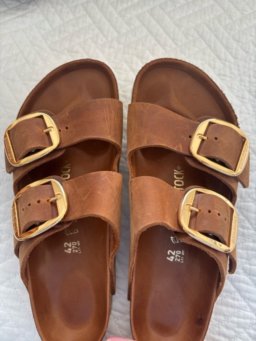 Birkenstock Airizona oiled leather Double-Buckle Slide Sandals - Picture 2 of 5